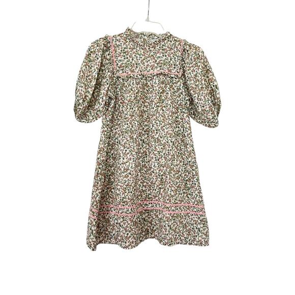 Bebe Organic Girls Ecru Meadow Prairie Dress Size 8 - Picture 1 of 6